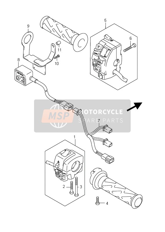 Suzuki AN650A BURGMAN EXECUTIVE 2011 Handle Switch (AN650A E51) for a 2011 Suzuki AN650A BURGMAN EXECUTIVE